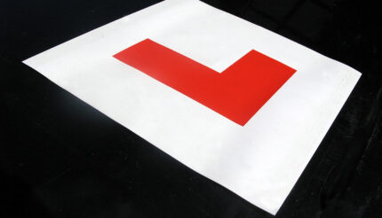 L plate for a learner driver